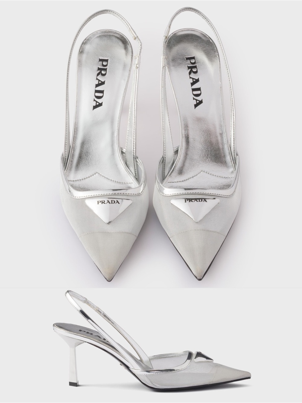 New Mesh fabric slingback pumps $ 1,270 40